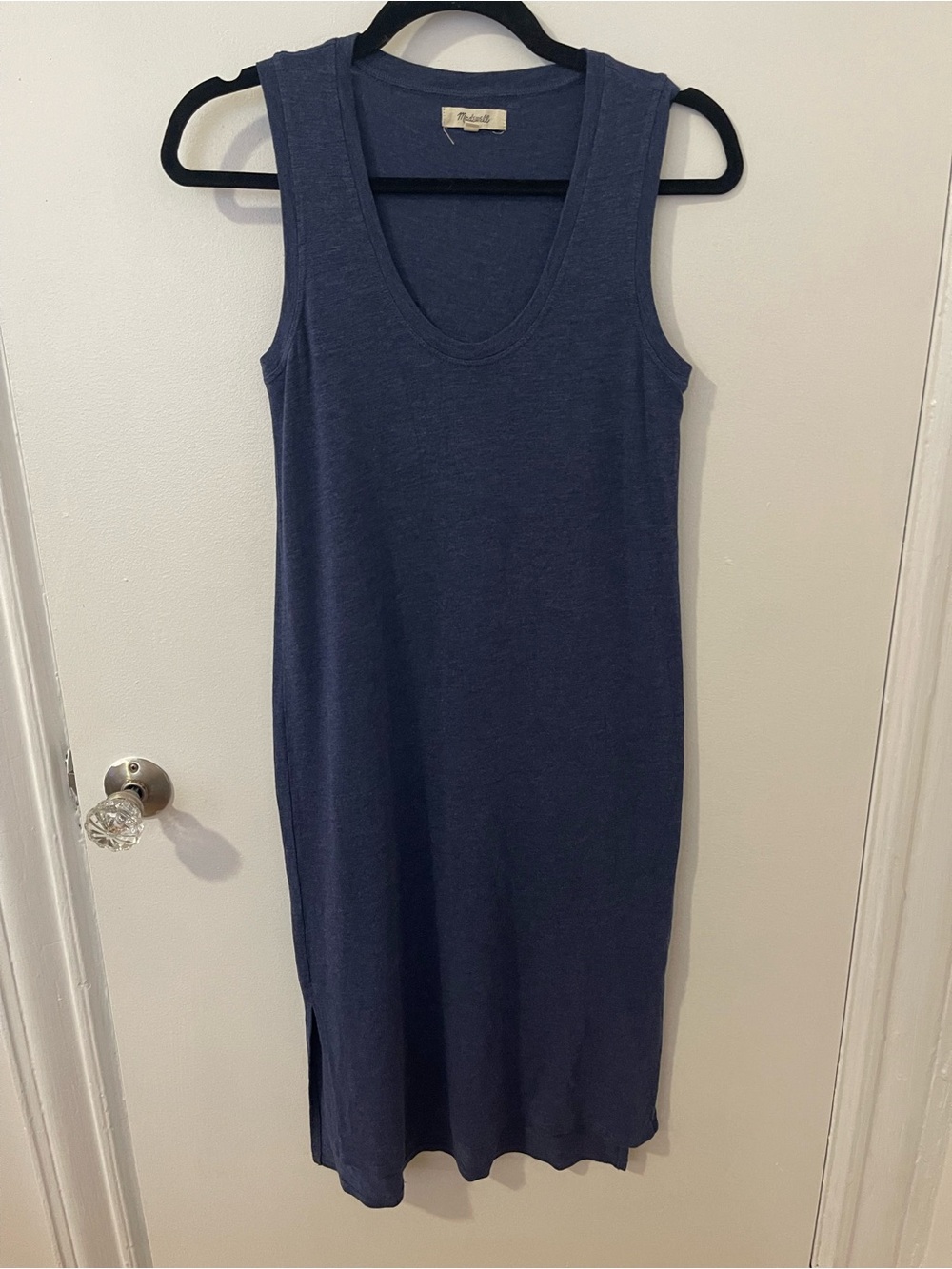 Madewell Sleeveless Navy Midi Dress - Classic Scoop Neck